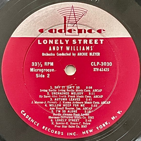 ANDY WILLIAMS Records ~ LONELY STREET + MY FAIR LADY & OTHER BROADWAY HITS + ... - Picture 7 of 15